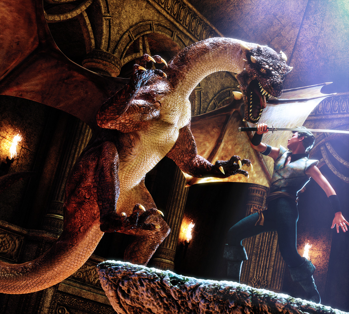 DAZ 3D Dragon Slayer Visualisierung