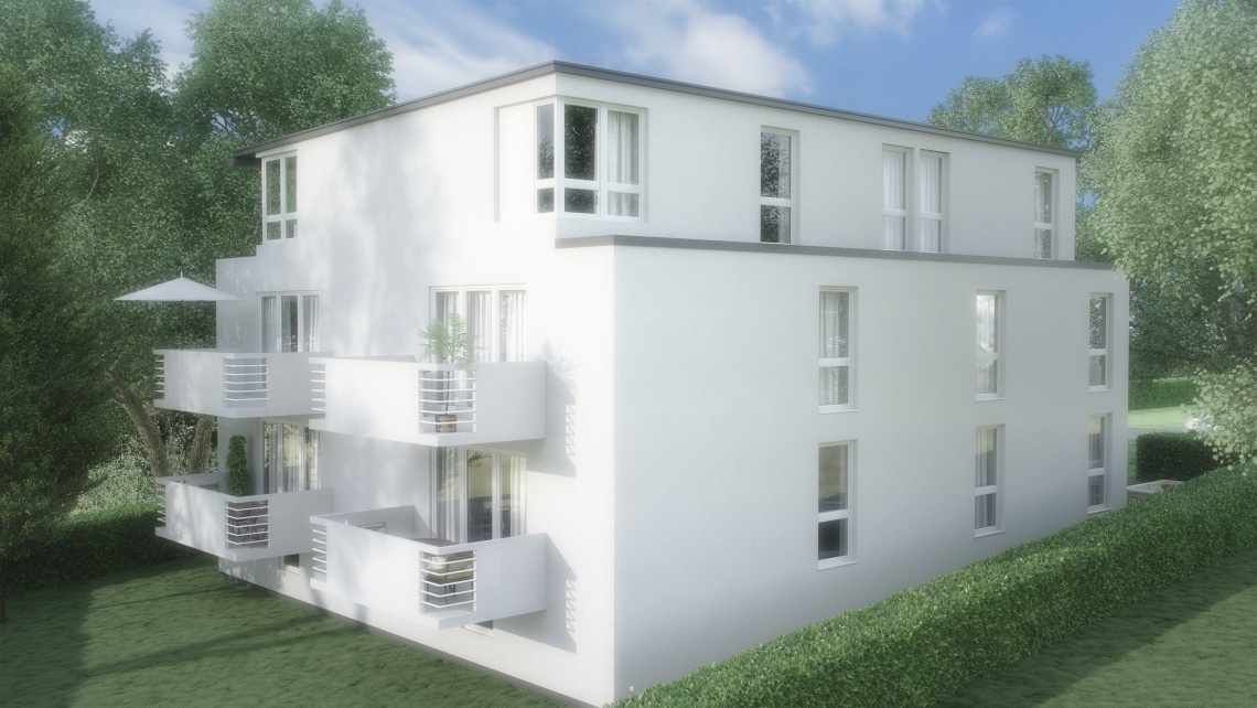 Mehrfamilienhaus Exterior 3D Visualisierung - Alzey 01