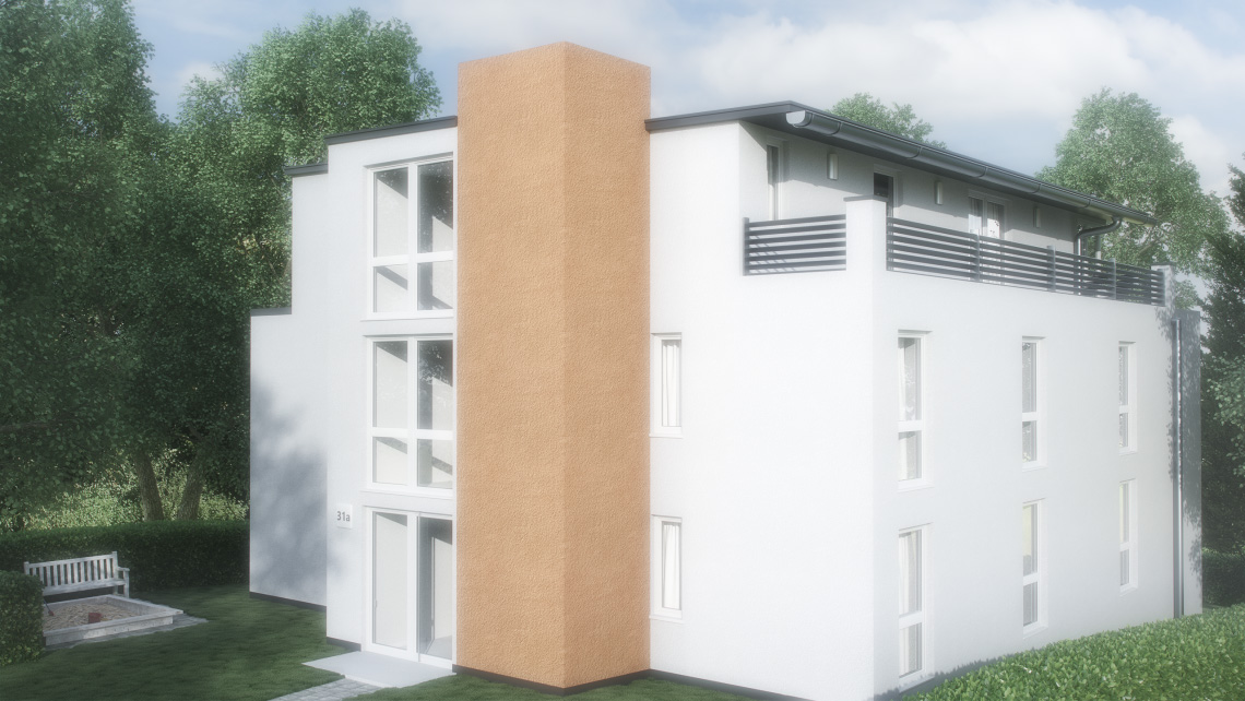 Mehrfamilienhaus Exterior 3D Visualisierung - Alzey 02